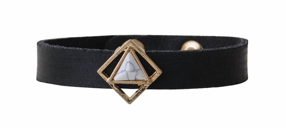 NEW MOST WANTED women's triangle marble stone bracelet in black